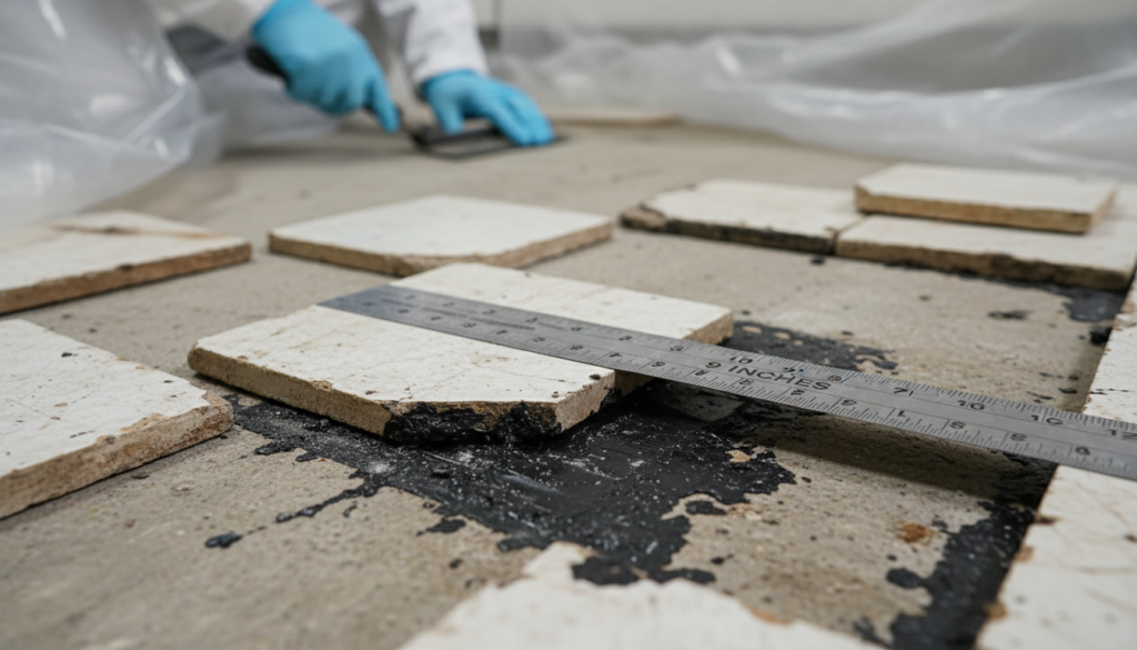 9x9 vinyl asbestos tile with black mastic adhesive