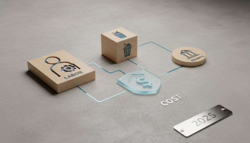 Chart showing breakdown of asbestos removal costs in New York