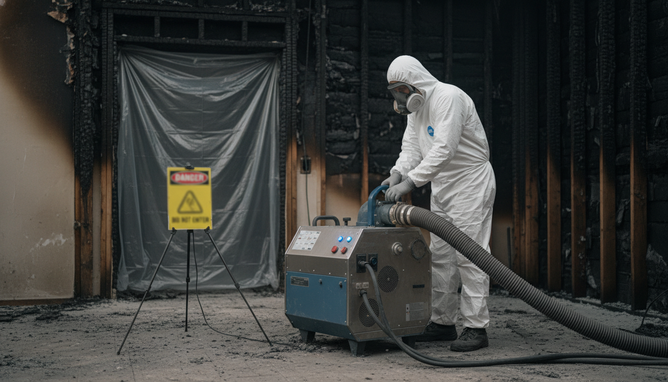 Ozone generator setup for smoke odor removal