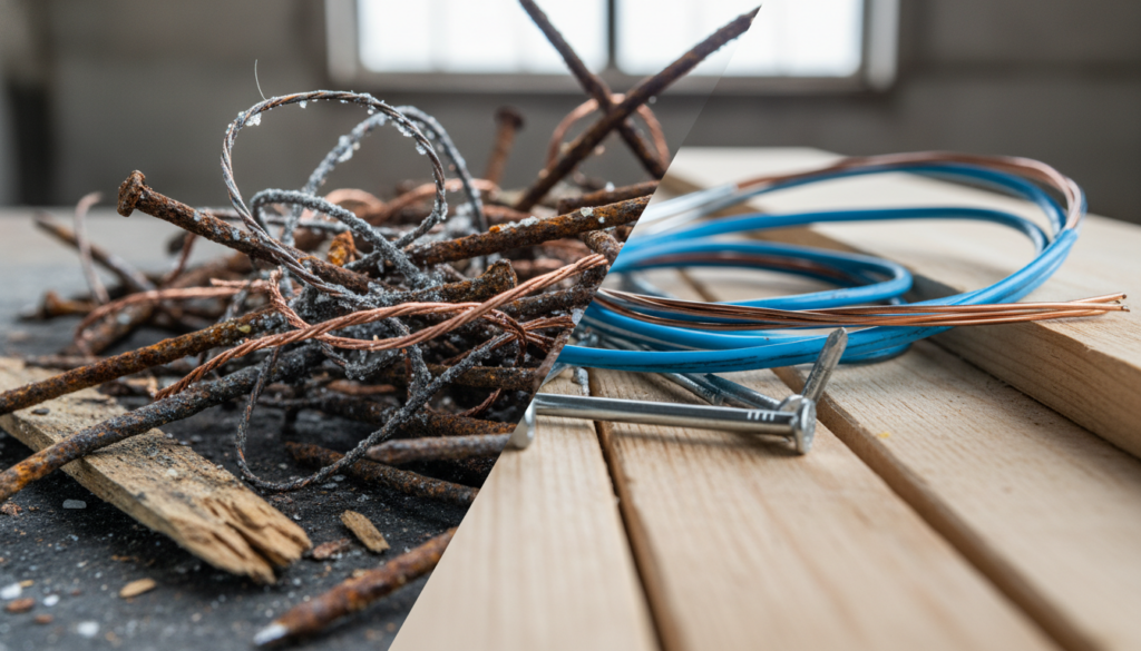 Corrosion on electrical wiring caused by saltwater storm surge