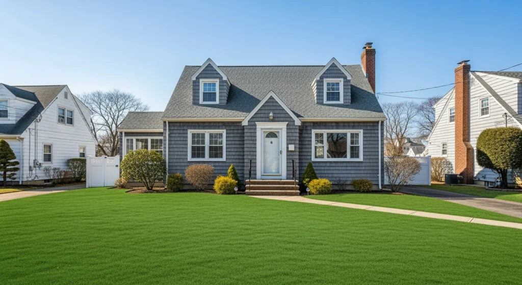 Long Island Cape Cod home with original asbestos cement siding shingles