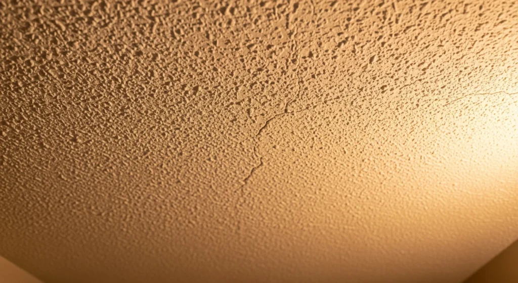 Popcorn ceiling in Long Island home that may contain asbestos — Upper Restoration