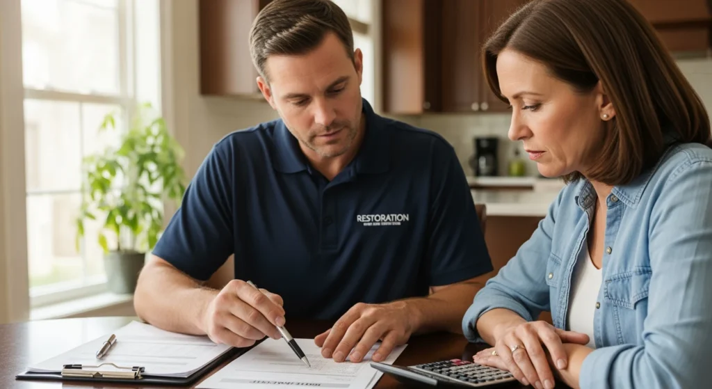 Restoration cost estimate review between contractor and Long Island homeowner